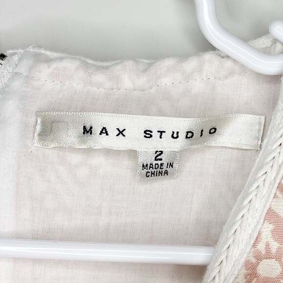 Max Studio Pale Pink & White Casual Summer Patterned Mini Dress Size 2 - Picture 5 of 9